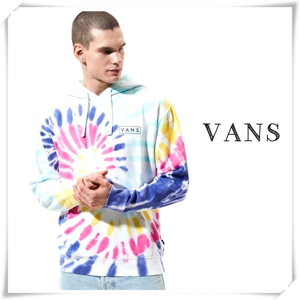 VANS New Age Spiral Tie Dye Hoodie in Mint Pink Purple Yellow Activewear Size L